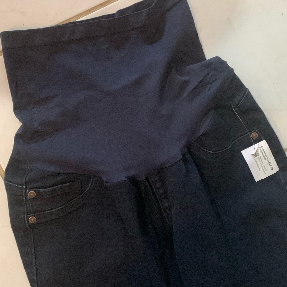Maternity Jeans Indigo Blue Skinny Stretch Jean Denim Pregnancy Dark Wash - Picture 6 of 10